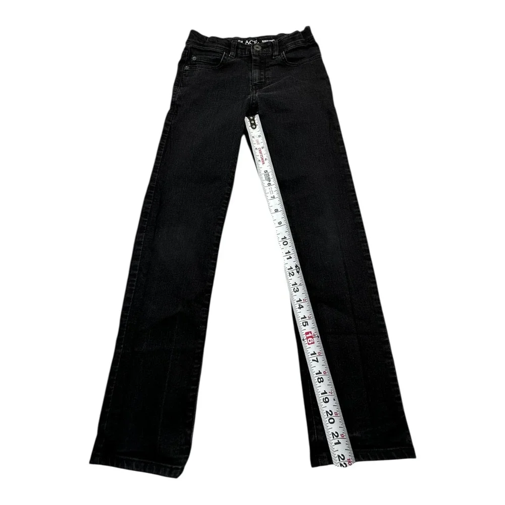 The Childrens Place Boys Straight Leg Jeans Black Size 8 Stretch Denim